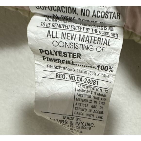 Lambs & Ivy Little Princess Baby Crib Quilt Toddler Bed Pink White Green EUC - Picture 5 of 10